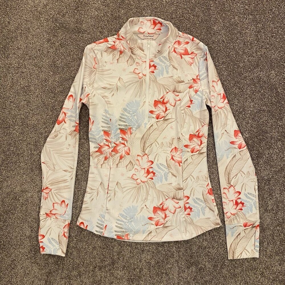 Tommy Bahama Everyday Active Women's 1/2 Zip Jacket Floral Pockets Size M NWT - Picture 2 of 13